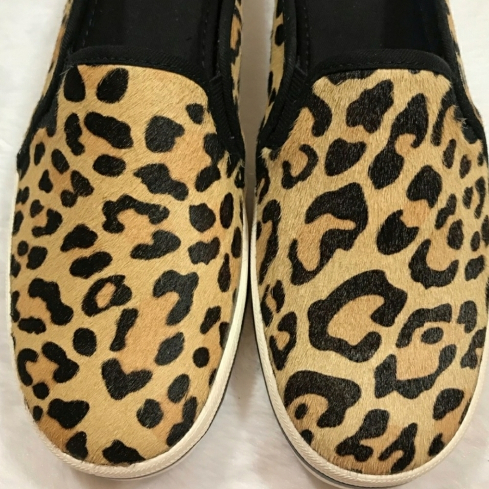 NWOT Like New Keds X Kate Spade Calf Hair Leopard Leather Tiger Mules